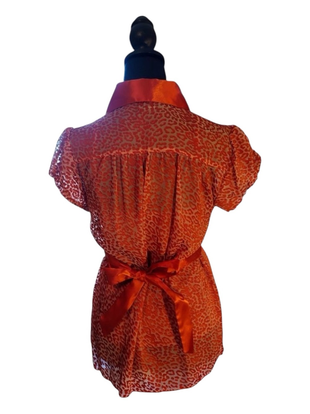 XOXO NWT Y2K Glam Mobwife Indie Sleaze Punk Animal Print Devoré Velvet Top M - Picture 4 of 6